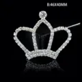 Rhinestone crown hair accessory sparkling crystal tiara 46x40mm bridal DIY craft decor. - Style B