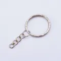 Metall Schlüsselring mit Verlängerungskette, silberne DIY Taschen Hardware Zubehörteile. - 20 Stück/Packung / Silber
