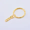 Vergoldeter Schlüsselanhänger Ring mit Verlängerungskette 25mm DIY Taschenzubehör Teil - 20 Stück/Packung / Imitationsgold