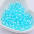 Light blue AB magic color round beads, double hole loose beads for DIY bracelet necklace making. - 6mm, 300 Pcs / Light Lake Blue AB