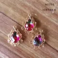 Colgante de lágrima de cristal facetado degradado vintage chapado en cobre para DIY - Estilo Lágrima (A0303)