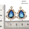 Colgante de lágrima de cristal facetado degradado vintage chapado en cobre accesorios de joyería - Degradado Azul (A0305)