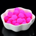 12mm ABS cuentas de frambuesa rosa vivo DIY limo dijes cuentas sueltas para manualidades y joyas - 20 Piezas/Paquete / Rosa rojo