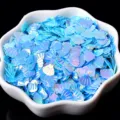 Irisierende blaue Muschel Pailletten für DIY Handwerk, Schleim und Bühnenkostüme. - 20g Packung / Blassblau