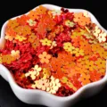 Lentejuelas de flores naranjas para uñas y manualidades, purpurina cosmética metálica brillante. - Rojo