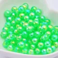 Green AB Iridescent Loose Beads Double Hole DIY Bracelet Necklace Jewelry Accessories - Fruit Green AB