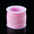 Cordón de jade rosa para nudos chinos y abalorios, carrete de hilo de nailon duradero para joyería DIY. - Rosa