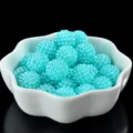 Cuentas de bayas ABS turquesa 12mm cuentas sueltas DIY suministros de slime variante - 20 Piezas/Paquete / Azul Lago