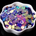 Schimmernde Muschel Pailletten Glitzer für DIY Handwerk Nagelkunst Schleim Zubehör - 20g Packung / Dunkellila