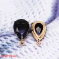 Pendente in cristallo di vetro a goccia con bordo in rame per creazione gioielli fai da te. - 9# Goccia d'Acqua Sfumato con Vassoio (19x13mm)