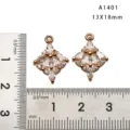 Close-up detail of the copper plated zircon crystal pendant charm showing exquisite craftsmanship. - White Marquise Style (A1401) / 13x18mm
