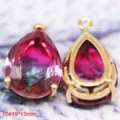 Pendente Goccia Cristallo Sfumato Bordo Rame Sfaccettato DIY Collana Orecchino Accessorio - 10# Goccia d'Acqua Sfumato Bicolore con Vassoio (19x13mm)