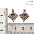 Gold plated purple zircon rhombus pendant charm DIY jewelry making accessory 13x18mm - Purple Rhombus Style (A1404) / 13x18mm