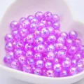 Purple iridescent loose beads for DIY bracelets and necklaces, shiny acrylic craft beads. - Purple AB