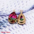 Pendente in cristallo di vetro a goccia, sfumatura rosa verde, accessori per gioielli - 12# Goccia d'Acqua Sfumato Rosa-Verde (15x10mm)