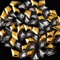 Strass para Uñas Oro y Plata Forma Cometa Gemas de Vidrio Parte Posterior Plana 20pcs - Oro Mineral