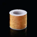 Hilo de jade dorado para tejido de joyería de bricolaje y nudos chinos en bobina - Café Claro