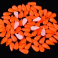 Strass de uñas plano con forma de gota naranja para decoración de manicura 20pcs - Rojo naranja fluorescente