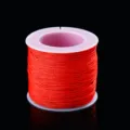 Cordón de jade rojo para joyería DIY, tejido de nudos chinos y suministros de manualidades. - Rojo