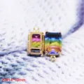 Pendente in vetro cristallo di terre rare avvolto in rame accessori per gioielli fai da te - 20# Ottagono Rettangolare Sfumato (14x10mm)