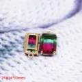 Ciondolo in cristallo di vetro bordato in rame sfaccettato goccia accessori per gioielli - 21# Ottagono Rettangolare Sfumato (14x10mm)