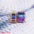 Pendente in cristallo di vetro tagliato sfumato con bordo in rame per accessori gioielli fai da te. - 22# Ottagono Rettangolare Sfumato (14x10mm)