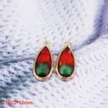 Pendente in cristallo di vetro a goccia sfaccettata con bordo in rame, collana DIY colorata. - 27# Goccia d'Acqua Lunga Sfumato Rosso-Verde (22x12mm)