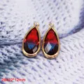 Ciondolo goccia in vetro cristallo sfumato bordo in rame accessorio gioielli DIY collana - 28# Goccia d'Acqua Lunga Sfumato Rosso-Blu (22x12mm)