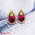 Pendente Cristallo Vetro Sfumato Bordo Rame Goccia DIY Collana Orecchino Accessorio - 30# Goccia d'Acqua Lunga Sfumato Giallo-Rosa (22x12mm)