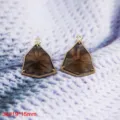 Ciondolo in vetro cristallo triangolare bordato in rame per orecchini e collana fai da te. - 34# Ciondolo a Taglio Triangolare (19x15mm)
