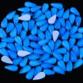 Diamantes de imitación de vidrio plano en forma de gota azul para uñas 4x8mm - Azul medio fluorescente