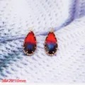 Ciondolo Cristallo Goccia Sfumato Montatura Rame Accessorio Gioiello DIY Rosso 38x20mm - 38# Goccia d'Acqua Sfumato Bicolore (20x10mm)
