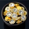 Gold rhinestone flower buttons for DIY crafts hair bow accessories sewing crystals 10mm - 10mm 50 Pieces/Pack / White