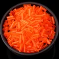 Orange transparent glass bugle beads for DIY jewelry making, crafts and garment accessories. - 2x4.5mm Bugle Beads, 20g / Orange