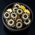 14mm girasole strass bottoni di metallo cristallo fiore accessori capelli DIY - 50 Pezzi/Confezione / Nero