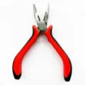 Mini round nose pliers for DIY jewelry making, copper wire cutting, ergonomic red black handle. - Needle Nose Pliers (Thick Handle/Serrated)