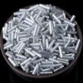 Silver lined glass bugle beads 4/6mm for DIY jewelry making, beading, and sewing crafts. - 2x4.5mm Bugle Beads, 20g / Mineral Silver
