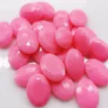 Pink oval acrylic resin rhinestones flatback crystal gems for DIY crafts hair clips 100pcs - 10x14mm - 30 Pcs / Pink