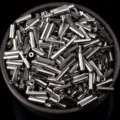 Silver lined glass bugle beads 4mm 6mm DIY craft seed beads long tube for embroidery sewing - 2x4.5mm Bugle Beads, 20g / Mineral Gray