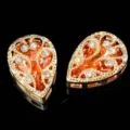 Botones de diamantes de imitación de cobre ahuecado en gota, botones de vidrio naranja para vestidos boda. - Champaña