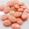 Oval resin candy color DIY craft cabochons flatback rhinestones for hair accessories - 10x14mm - 30 Pcs / Peach