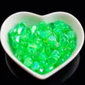 Perles cœur vertes 9mm couleur AB perles acryliques transparentes pour bijoux DIY - Env. 100 Pièces/Paquet / Aura Vert Émeraude