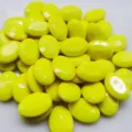 Piedras de resina ovaladas amarillas color caramelo DIY gemas artesanales para horquillas - Amarillo