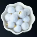 16mm white faux mink fur pom pom charms with gold loop for DIY jewelry making and crafts. - 10 Pieces/Pack / White