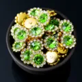 10/12mm Tournesol Strass Boutons Cristaux Verts Couture Artisanat Nœud Cheveux DIY - Vert clair