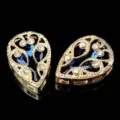 Botones Aplique Estrás Gota Oro Garra Metal Costura Artesanía Accesorios Vestido - Azul tinta