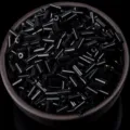 Black glass bugle beads for DIY jewelry making, cross-stitch, and garment accessories. - Black