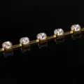 Goldener Strass Ketten Kristall Kralle Kette DIY Handwerk Handytasche Dekoration Trim - Weite Krallenfassung mit klarem Strass, Goldkette