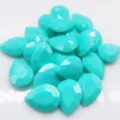 Turquoise teardrop acrylic rhinestones flatback crystal gems for DIY phone case crafts - Peacock Green