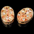 Botones ovales de cristal de diamantes de imitación dorados diy costura manualidades - Rosa Claro